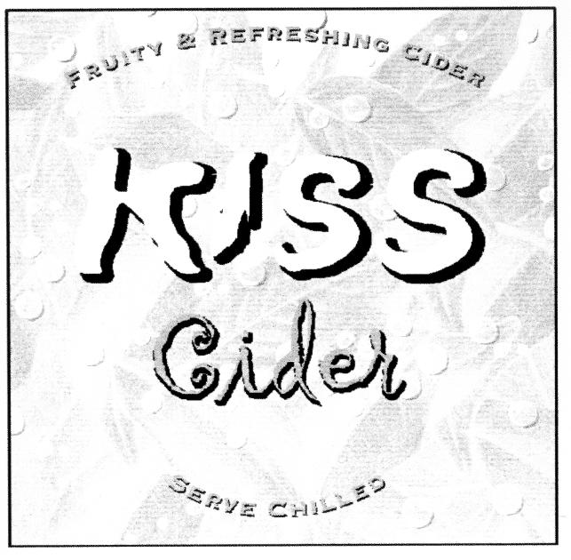 Prekės ženklas: KISS Cider FRUITY & REFRESHING CIDER SERVE CHILLED